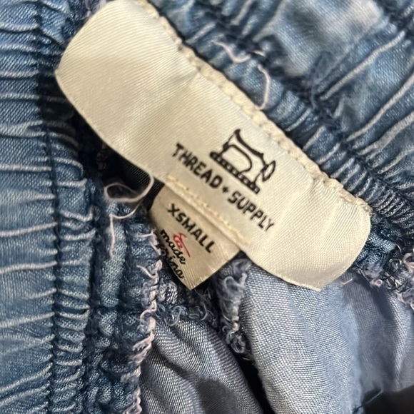 Thread and supply jogger, rouge, ankle XS elastic comfort lagan Chambrey blue - Picture 3 of 6